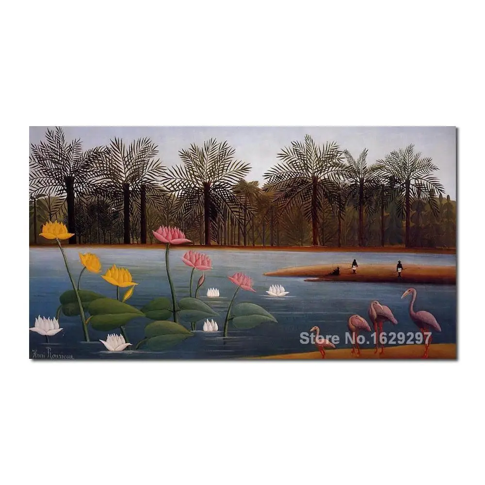 

modern colorful paintings The Flamingos by Henri Rousseau High Quality Hand painted