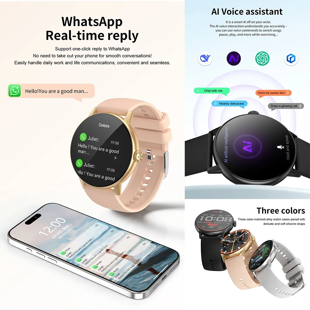 2025 جديد لشاومي AI ChatGPT رجل ساعة ذكية GPS خريطة 4 جيجابايت ذاكرة كبيرة APP مخازن فيديو NFC بلوتوث دعوة TWS النساء Smartwatch #5