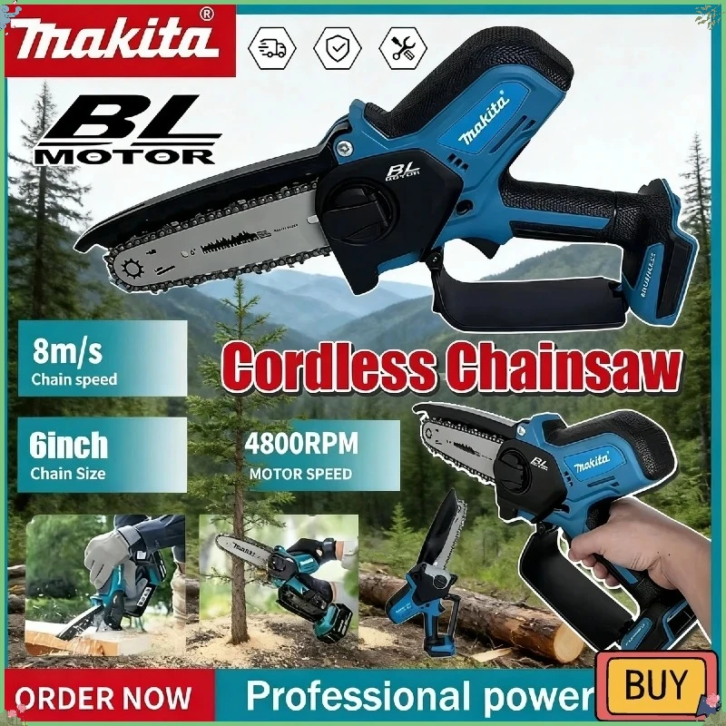 

Makita 6inch Mini Portable Chainsaw Electric 6-inch Logging Sawzall Cordless 18V Chainsaw for Woodworking with Small Handheld