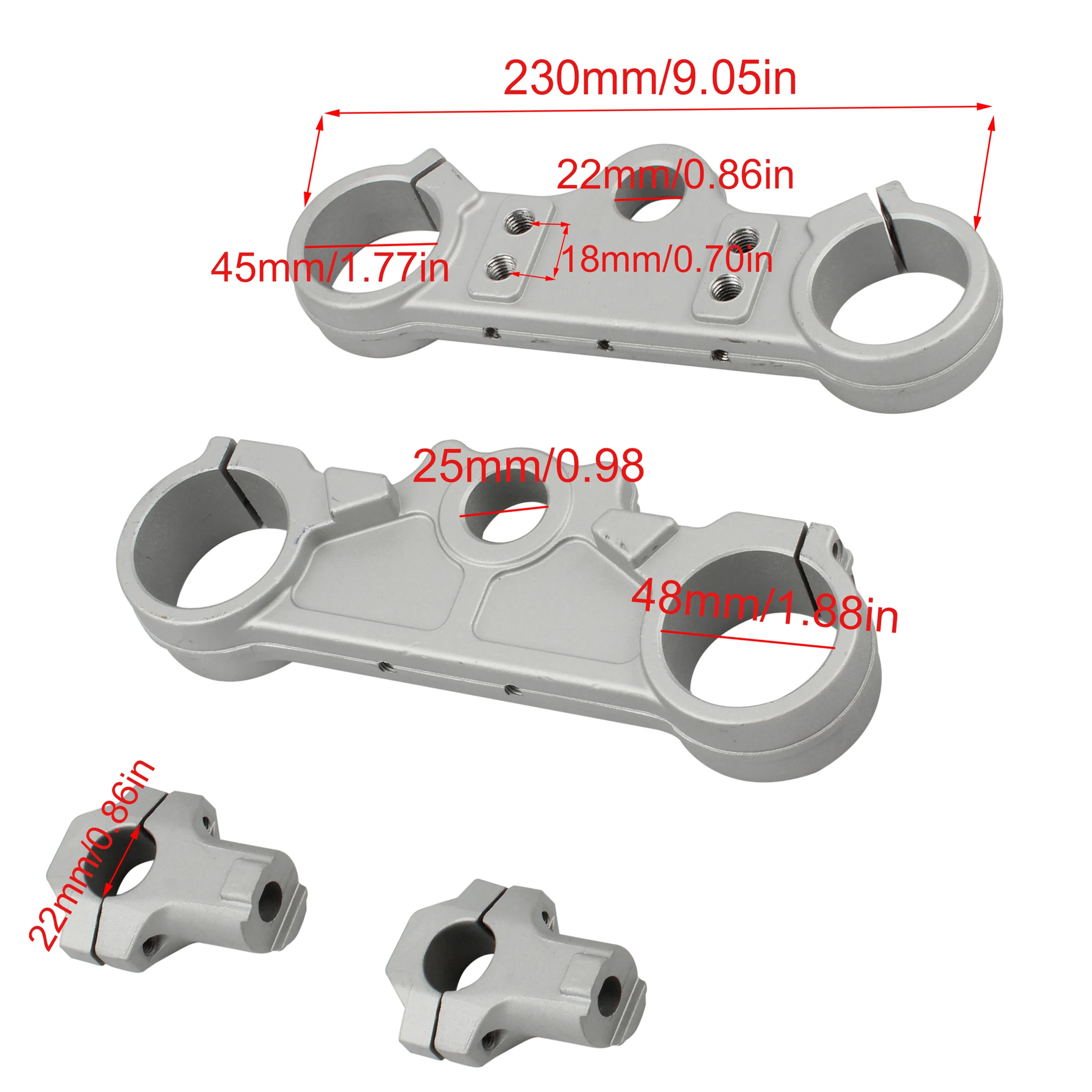 For Apollo CRF XR BBR KLX TTR KAYO Dirt Pit Bike Motorcycle Front Fork Shock Absorber Upper Lower Direction Connecting Plate CNC