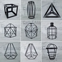 Iron cage industrial style creative retro shop restaurant clothing store personalized iron lampshade shell lighting accessories