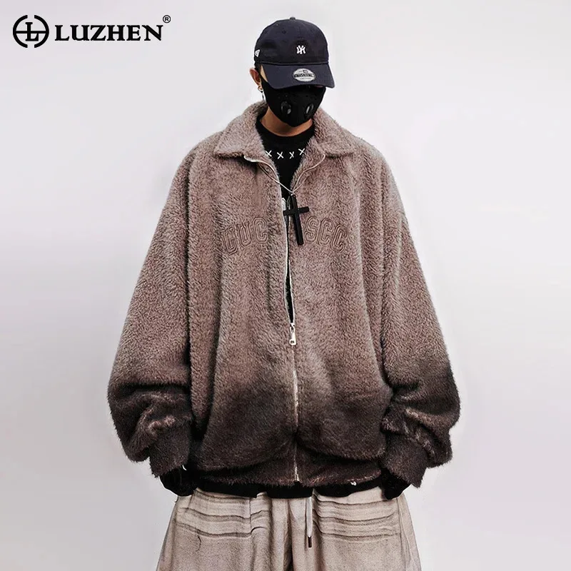 LUZHEN 2025 موضة الشتاء التدرج مطبوعة فضفاضة معطف غير رسمي الرجال العصرية وسيم الشارع عالية الجودة نحى سترة JY5393 #1