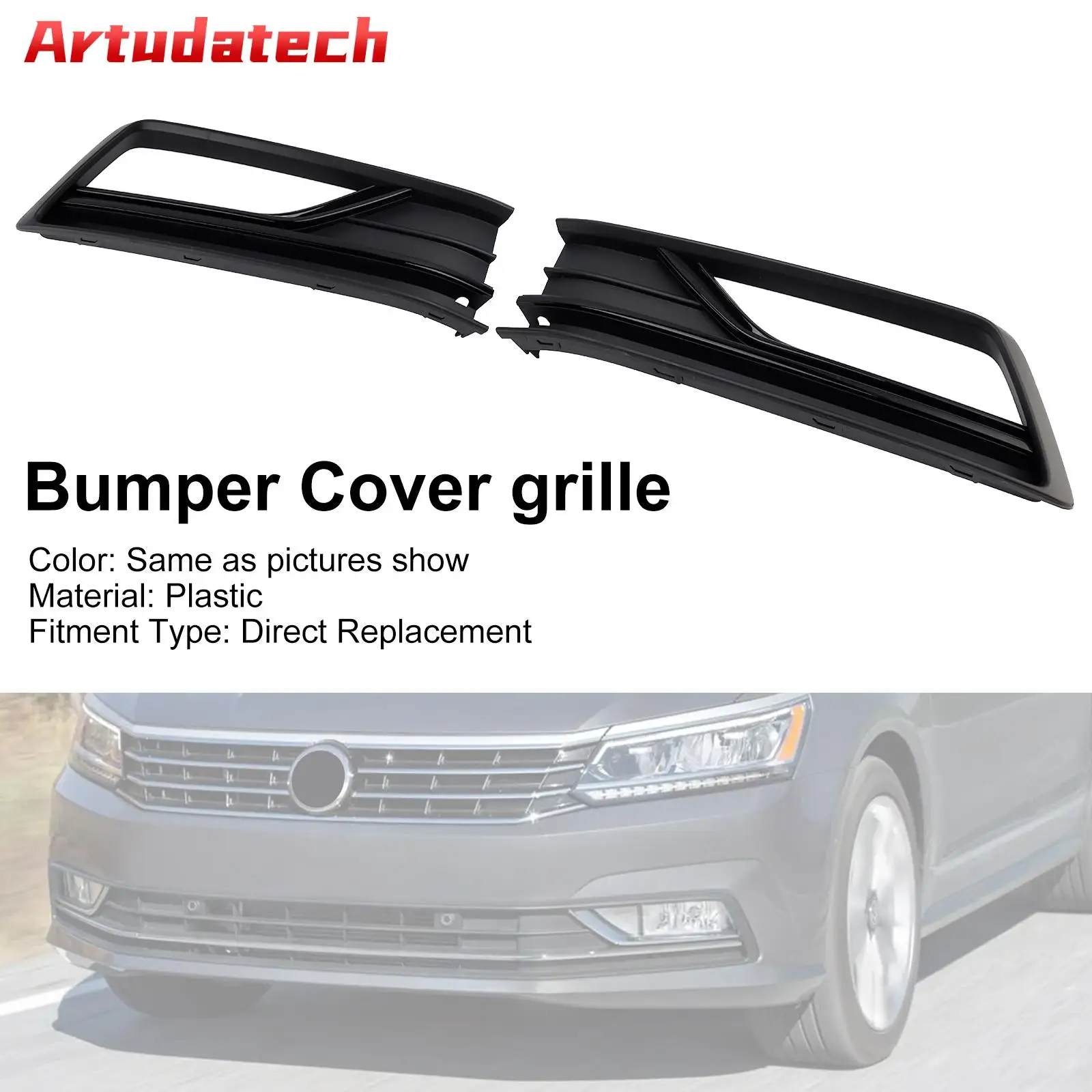 

Artudatech 2 шт. накладки на противотуманные фары для VW Passat B8 NMS (автомобили для США) 2016 2017 2018, автомобильные аксессуары