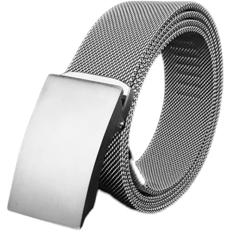 95-140Cm Heren Rvs Riem, Mesh Riem, geweven Modieuze Outdoor Metalen Zelfverdediging Riem, Mannen Oversized Broek Riem