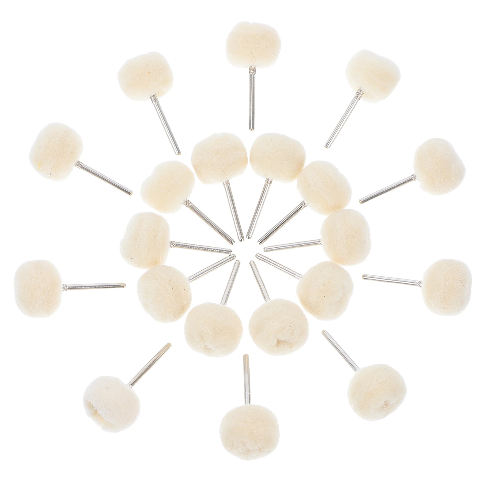 

20 pcs Polishing Wheel for Stone Wood Carving with Wool Brushes Grinding Head Beige Color Cleaning Buffing Tasks