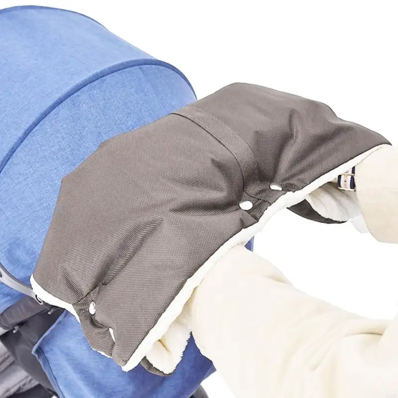 U50F 양털 안감 유모차 손 따뜻하게방풍 유모차 핸드 머프 유모차 손 보호대는 편안함으로 추위를 받아들입니다.