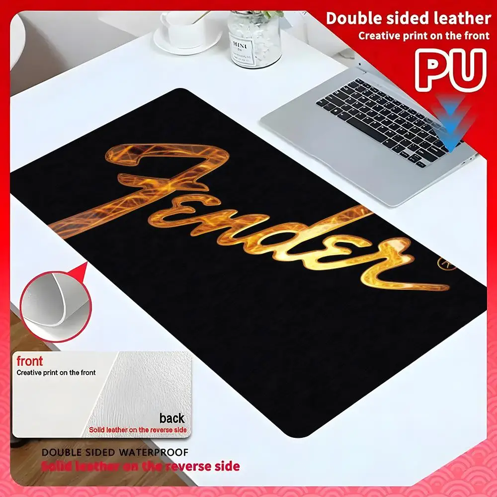 Fender-alfombrilla de ratón para guitarra, Accesorios de ordenador, alfombrilla de escritorio de cuero, impermeable, PU, 100x50cm, HD, Mo