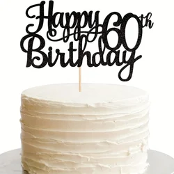 1pc 60th Birthday Cake Topper - Cheers to Fabulous Design Perfect for Adult Celebrations, Anniversaries