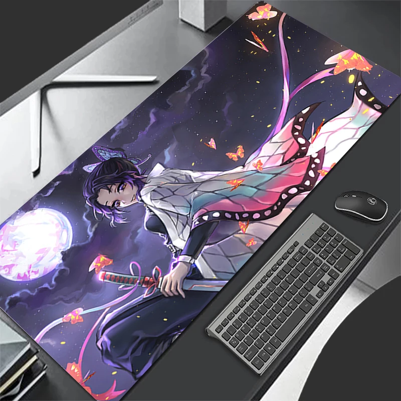 Mousepad Pattern Mouse Pad Desk Mat Computer Gaming HD Keyboard Pad D-demon Slayer Kochou Shinobu Rubber Mat Non Slip Mouse Mat