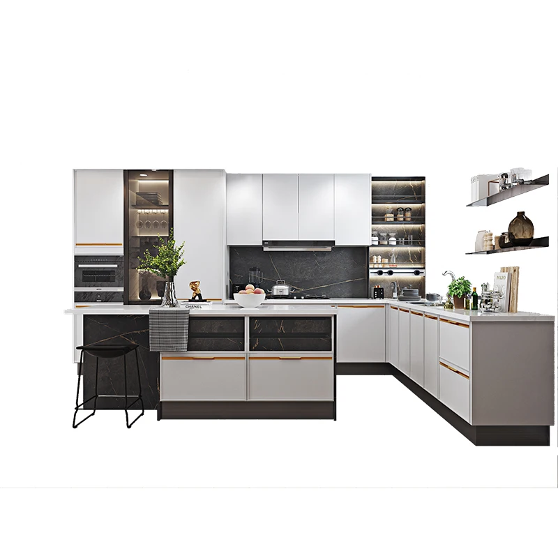 

Custom Contemporary Kitchen Cabinets Sleek Designs with Soft-Close Doors & Drawers Modern Dining Accessories for Apartment Mall