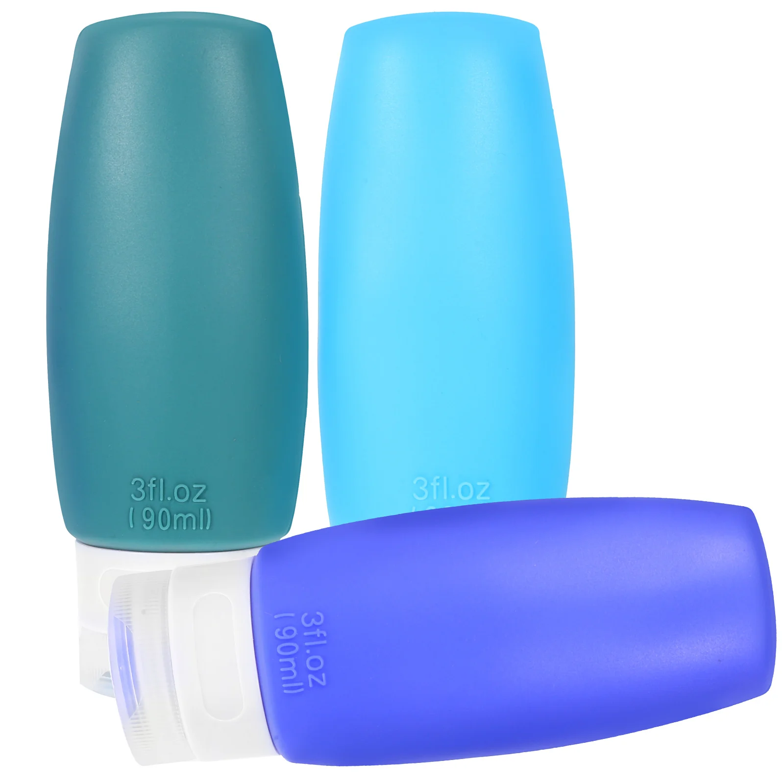 

3pcs Silicone Travel Bottles Set 90ml Toiletry Containers for Shampoo Lotion Storage Travel Size Dispensing Bottle Toiletries