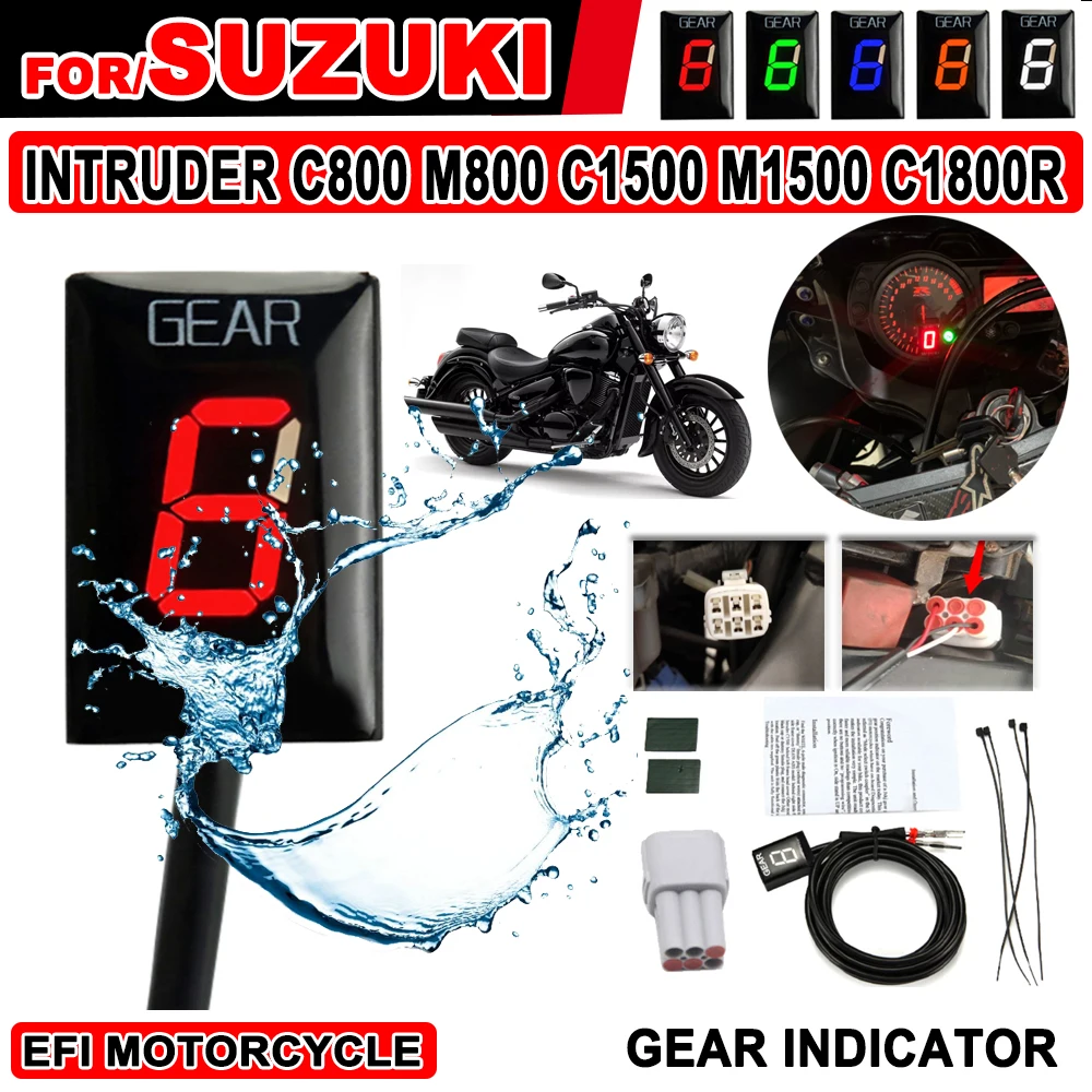 For SUZUKI Intruder C800 M800 C1500 M1500 C1800R M1800R M1800R2 EFI Motorcycle Accessories 6 Speed Gear Display Indicator Meter