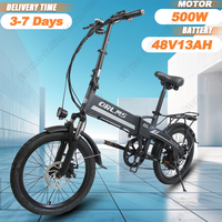 ORLMS S9 Folding Electric Bicycle 500W Motor 48V13AH Lithium Battery City Road Electric bike 20*1.95-in Fat Tire Mountain EBike