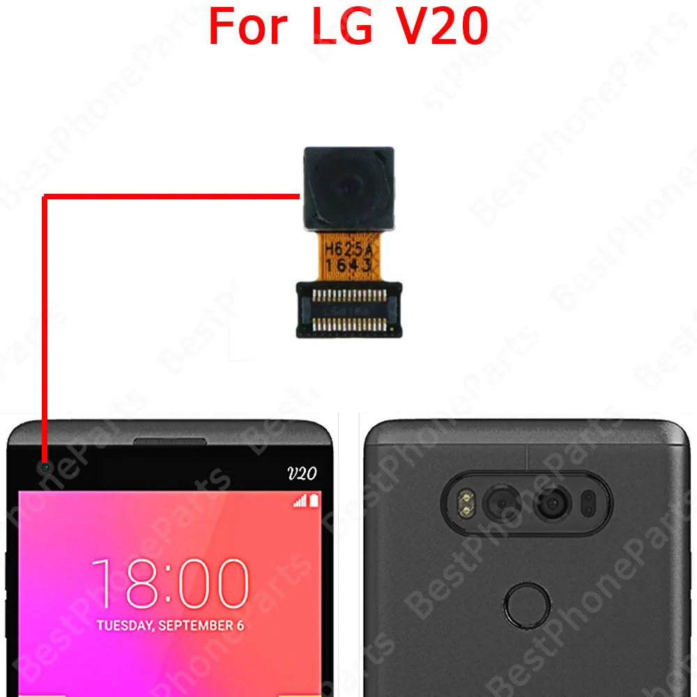 Selfie Big Backside Back View Facing Camera For LG V20 V30 V50 V60 Velvet 5G Rear Front Camera Module Replacement Flex Cable