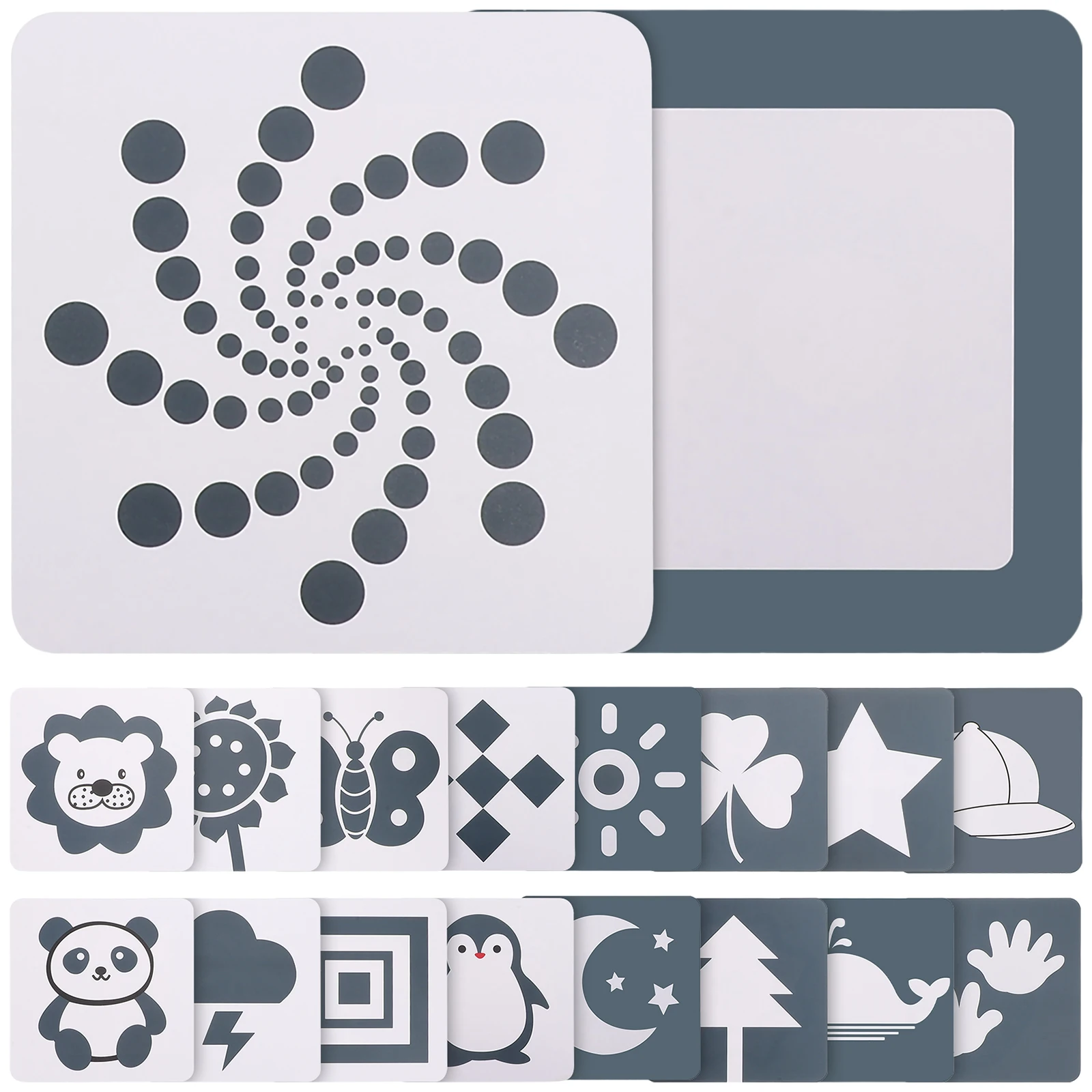 2Sets Visual Stimulation High Contrast Baby Flashcards Infant Newborn Learning Cards Cognitive Development Memory Training