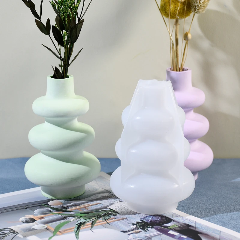 

Скандинавская современная круглая ваза, силиконовая форма, сделай сам, круглая сложенная ваза, эпоксидная смола, гипсовая силиконовая форма, украшение дома