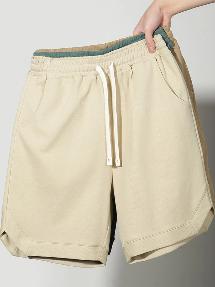 

Новинка 2024, тяжелые американские трикотажные спортивные повседневные мужские летние трендовые свободные женские брюки цвета хаки, прямые брюки