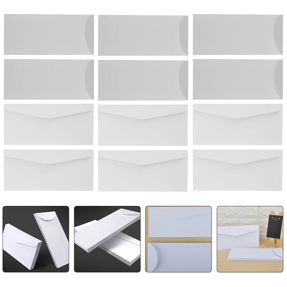 

40Pcs Blank White Envelopes Thick Paper Cash Invitation Cards Large Gift Envelops for Wedding Party Money Storage