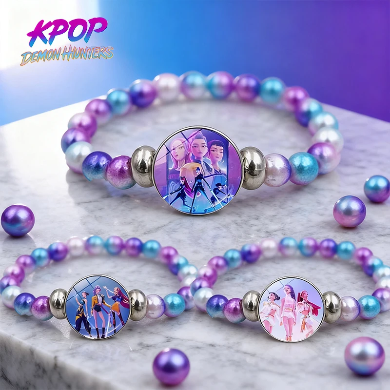 K Pop Demon Hunters красочный браслет из бисера аниме фильм Руми Зои Мира браслеты-цепочки студенческие косплей ювелирные аксессуары подарок