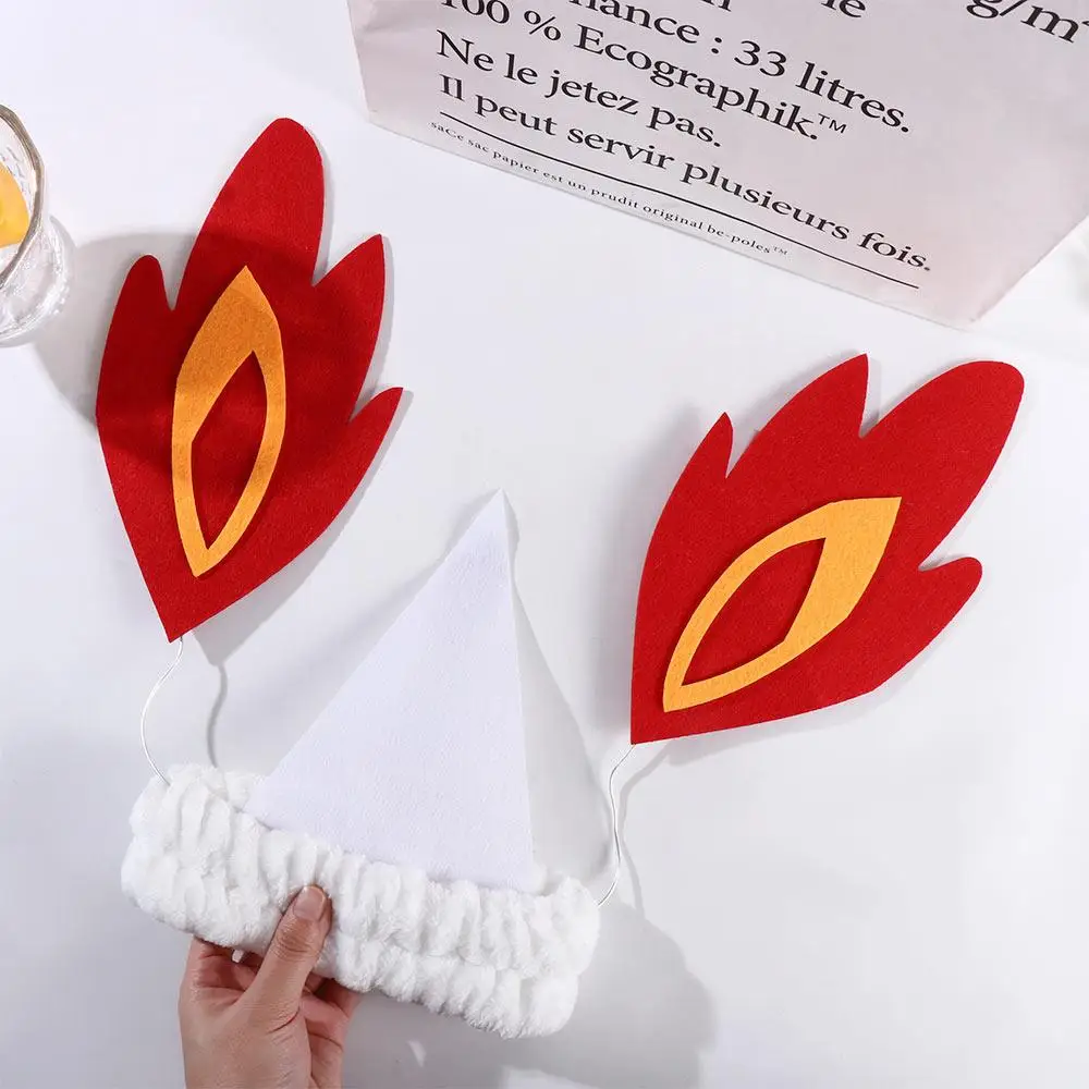 للفتيات مخيف النار أغطية الرأس أشباح سعيدة أفخم يوان Xiangqin الشعر هوب أغطية الرأس النساء العصابات الشعر هالوين عقال #5