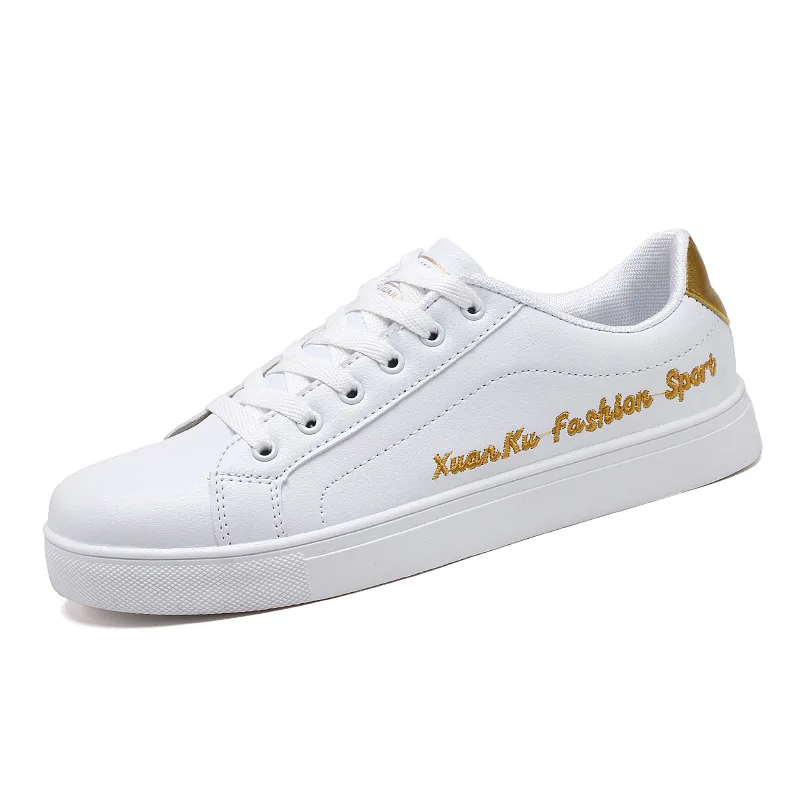 New White Shoes for Men Summer Brand Men Breathable Lace-up Casual Shoes Men's Low-top Vulcanized Shoes Youth Flat Sneakers