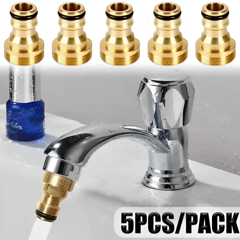 5/2/1PCS Universal Tap Kitchen Adapters Brass Faucet Watering Garden Tools Tap Connector Mixer Hose Adaptor Basin Accessories