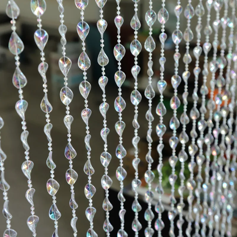 Transparent Colorful Acrylic Bead Curtain Fashion Home Decor Door Curtain Garden Balcony Festival Party Decoration Curtain
