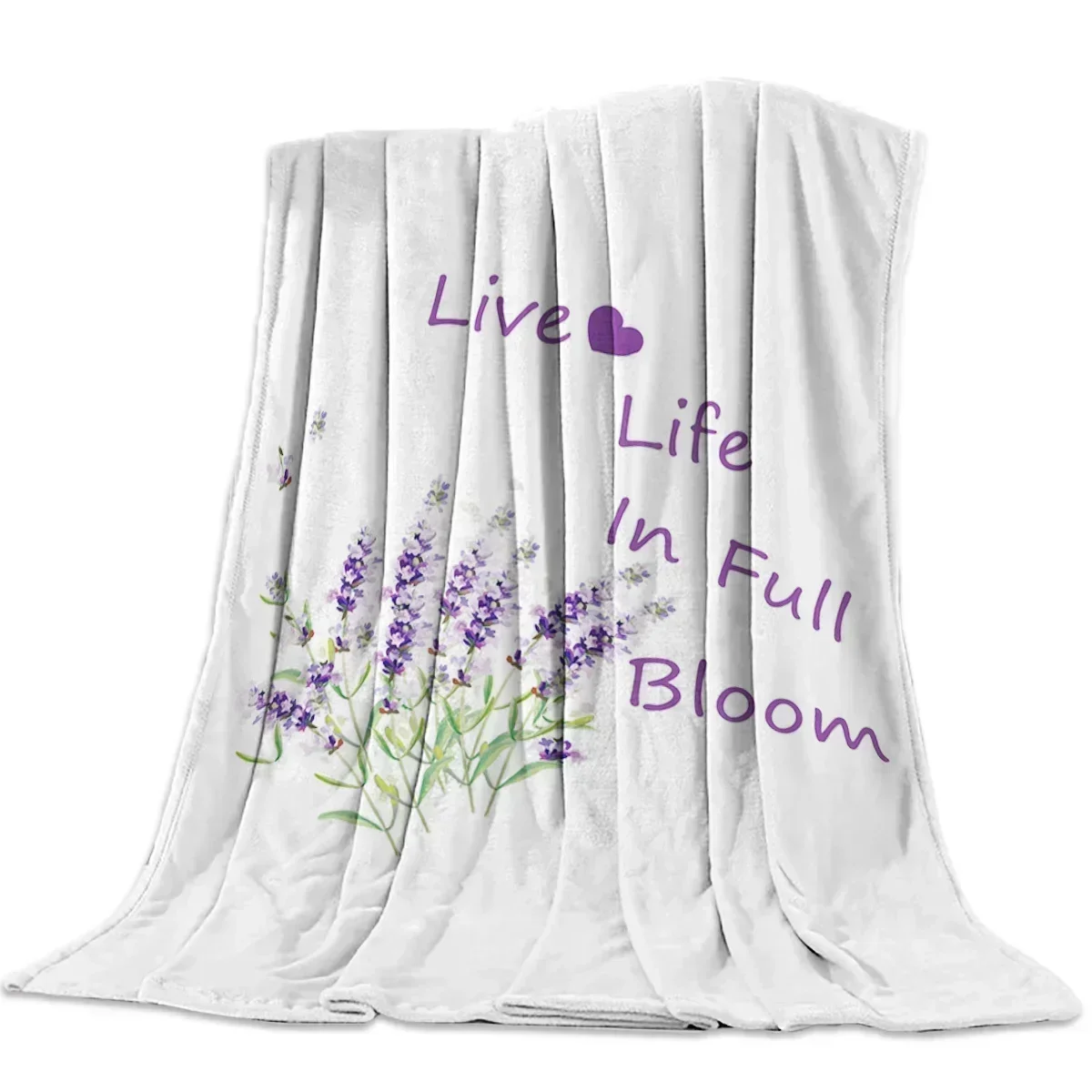 

3d Printed Baby Blanket Flowers Lavender Purple Leaves Flannel Babes Carpet for Bed Sofa Portable for Children Birthday Gift