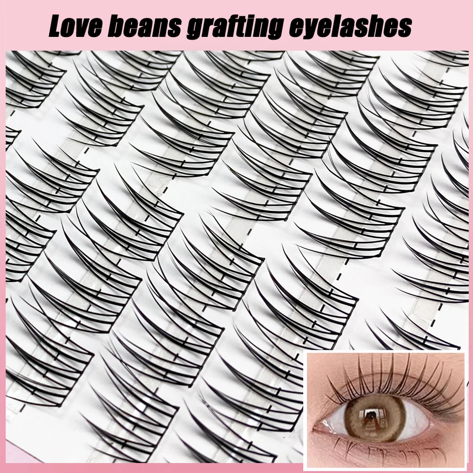 1 caja con 90 racimos de pestañas postizas negras naturales estilo manga, pestañas de anime, extensión de pestañas de gran capacidad, maquillaje chino 2