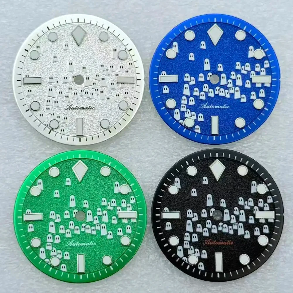 

New 28.5mm No Logo NH35 Watch Dial for NH35/4R/7S Automatic Movement Case Mod Parts Green luminous