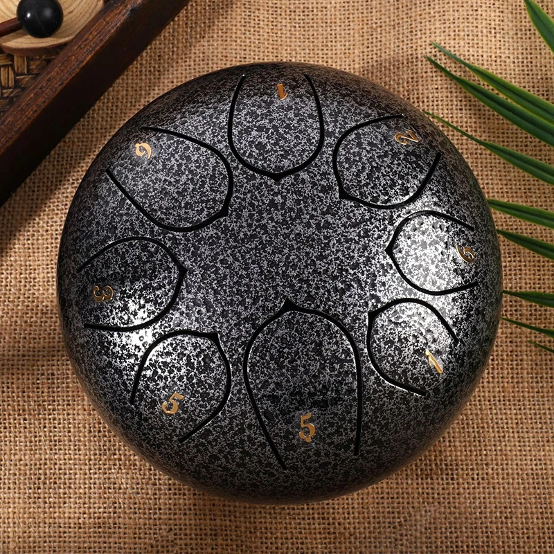 

6 Inch 8 Tone Tongue Drum Handpan Mini Music Drums Percussion Instruments Beginner Ethereal Drum Tambourine Yoga Meditation Gift