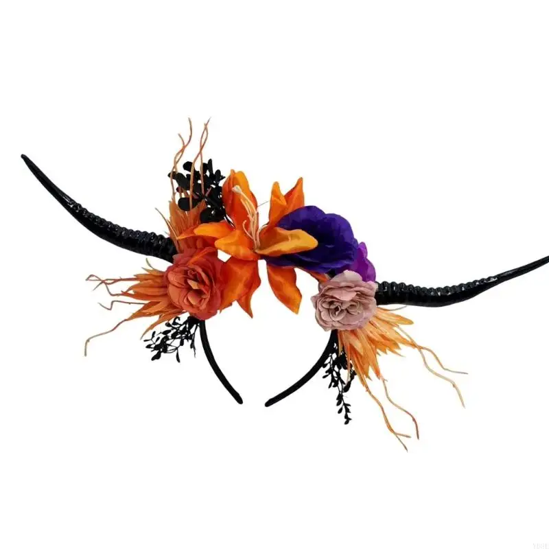Stilvolles Punk-Antilopenhorn-Haarband für Halloween-Kostümzubehör und Karnevalsparty-Dressing-Styling-Tool Y08E – Detail 2