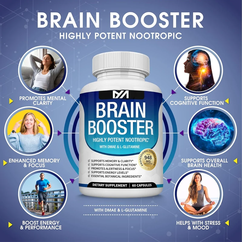 

Puzzle Brain Supplement - Brain Pill Vitamin Containing DMAE, Pseudopurslane, L-Gutamine, Suitable for Men and Women