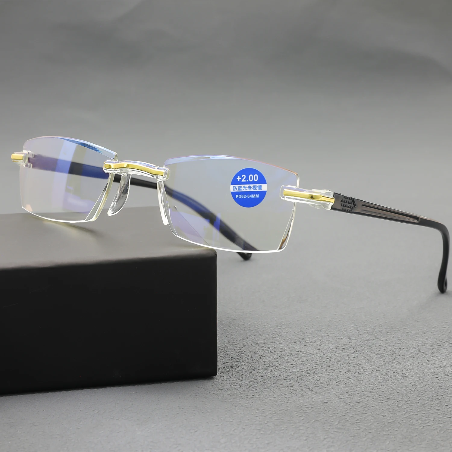 3 PCS Classic Reading Glasses For Men Women  Rimless Design Presbyopic Glasses Blue Light Blocking High Definition Lenses