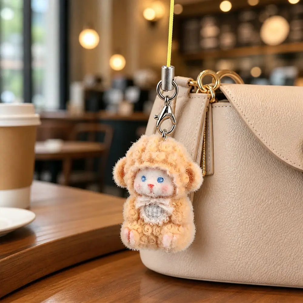 Sheep Pattern Flocking Sheep Keychain Bag Charm Phone Strap Handmade Bag Charms Handmade Craft Phone Strap Pendant Gift Giving