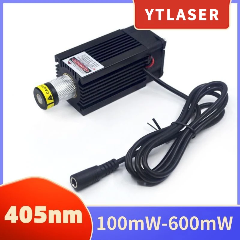 Focusable 405nm Violet Blue Dot Laser Module 100mW 300mW 600mW with Cooling Fan(with Bracket and Adapter) Wood Splitter Machine