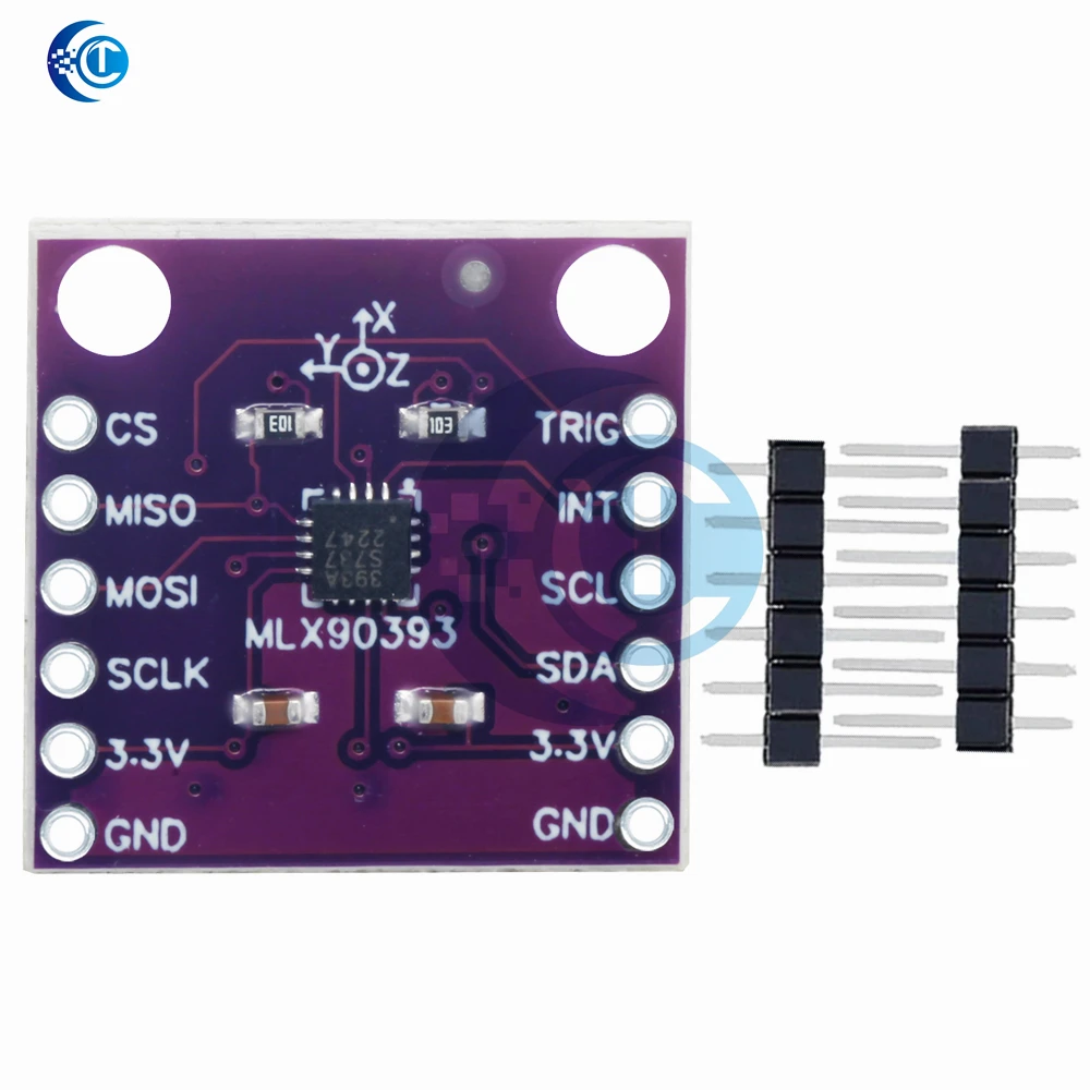 MLX90393 – trójdrożny cyfrowy czujnik Halla, moduł do pomiaru trójwymiarowej pozycji i kątowego przemieszczenia obrotowego, bezdotykowy, kompatybilny z Arduino. — zdjęcie produktu 3