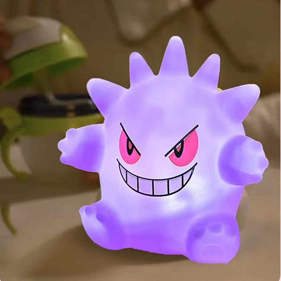 Pokemon Figures Night Light gengar Model Bedside Lamp Demon Doll Halloween Toy Gift Children Creative Collection Glowing Toys