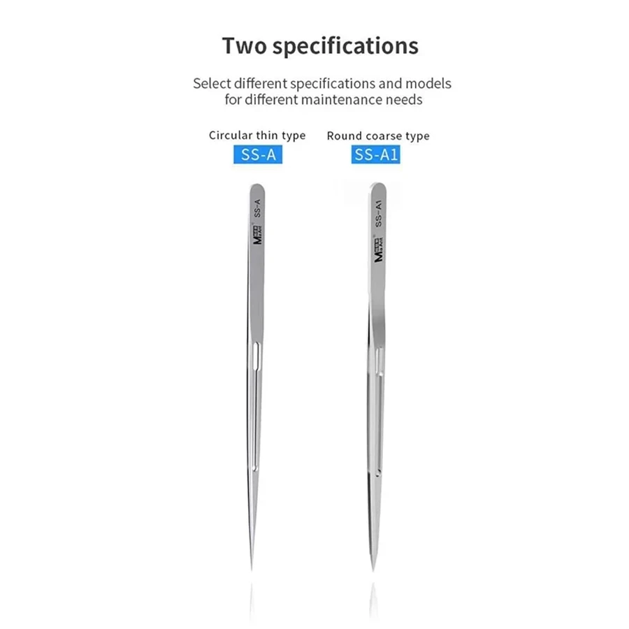 MaAnt SS-A SS-A1 Precision Tweezers Hand Polish Non-Magnetic Stainless Steel BGA IC Micro Soldering Jump Wire Repair Tweezers