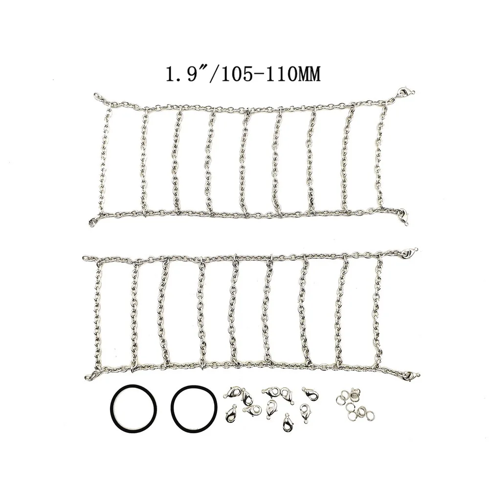 2 sztuki 1.9 Cal opony łańcuchy śnieżne 110mm 120mm dla osiowych SCX10 II III Traxxas TRX4 Redcat GEN8 MST 1/10 gąsienica RC części do ulepszenia
