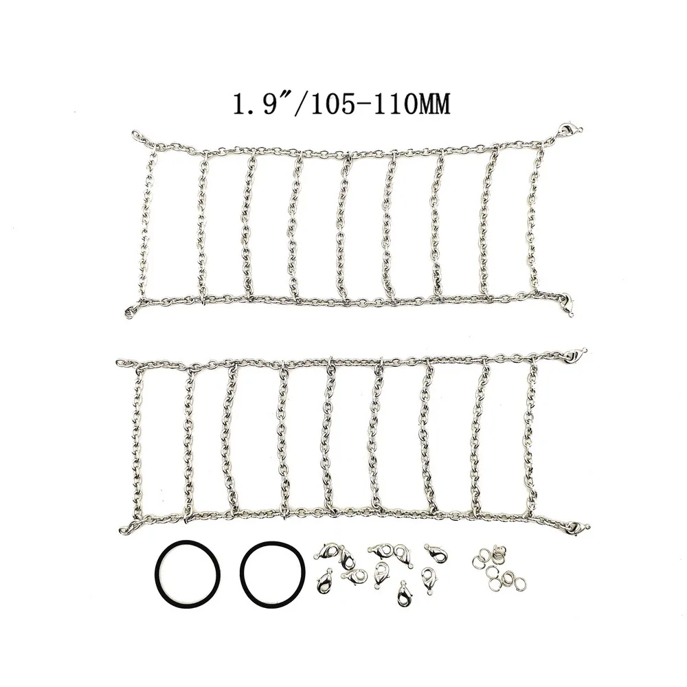 2PCS 1.9 Inch Tires Snow Chain 110mm 120mm for Axial SCX10 II III Traxxas TRX4 Redcat GEN8 MST 1/10 RC Crawler Car Upgrade Parts