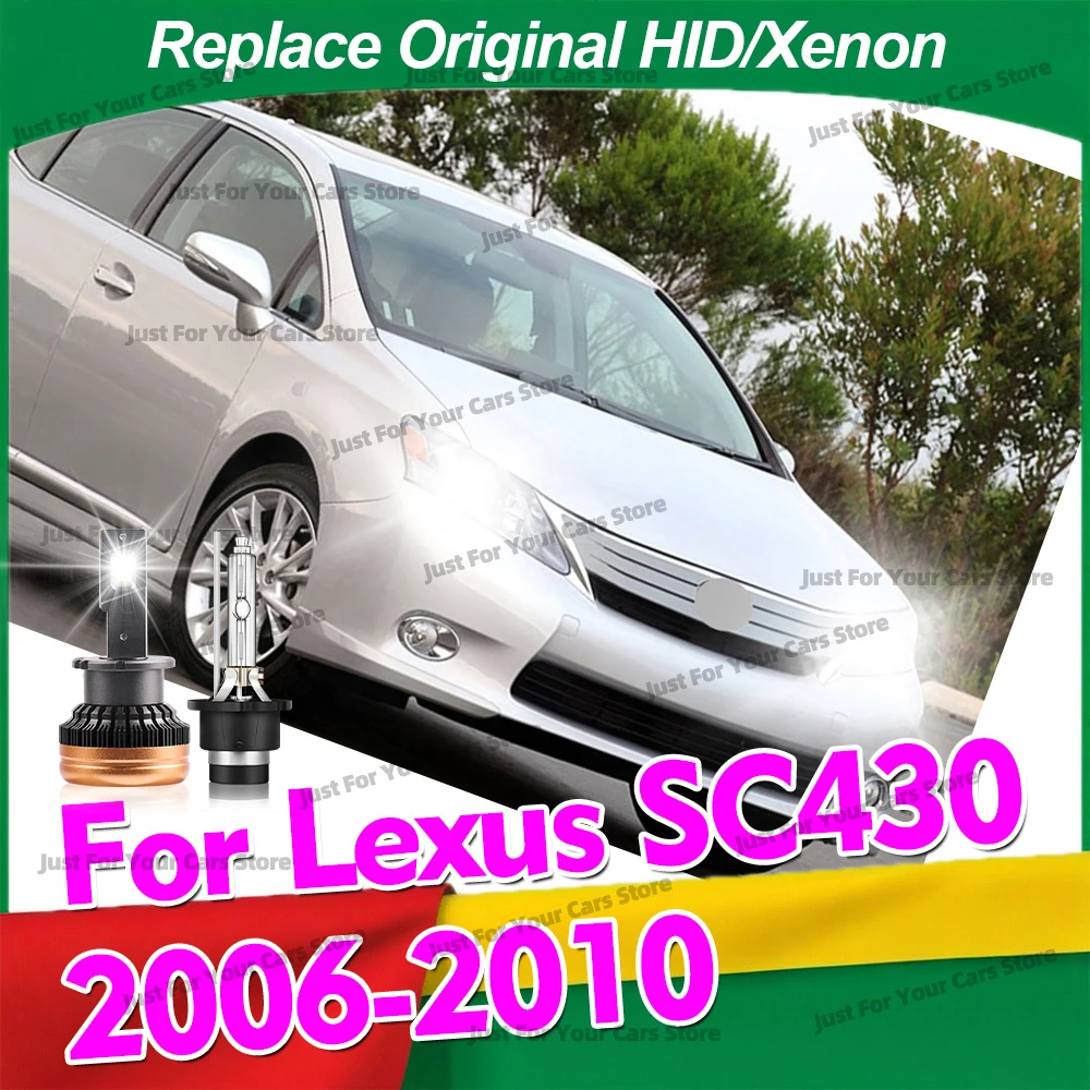 

2 шт. светодиодные/ксеноновые фары D4S 6000K для Lexus SC430 2006-2010, высокояркие лампы 12В, Plug&Play