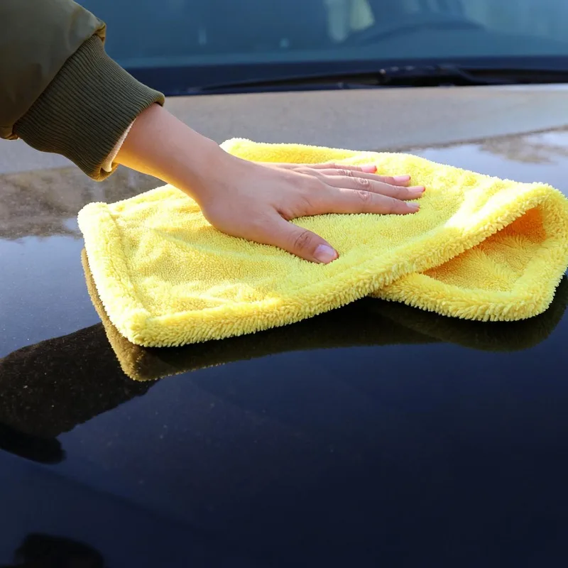Toalha de limpeza de carro de microfibra trançada dupla face, 5 a 1 peça, super absorvente, pano de secagem, detalhamento automático, polimento de vidro