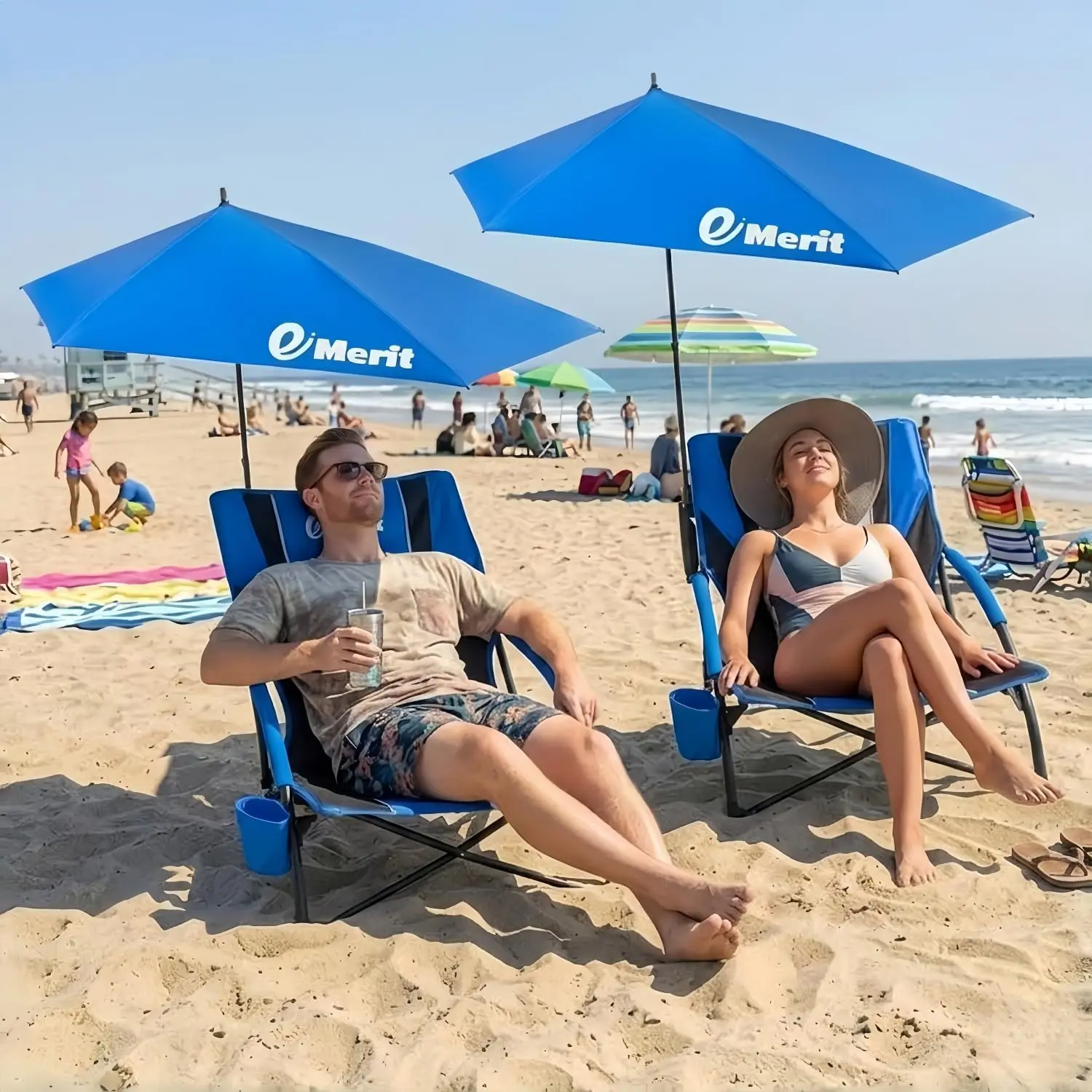 Low Profile Sand Chair 360 Adjustable UPF 50 Umbrella 300 lbs Heavy Duty 7 lbs Lightweight Backpack Folding Chair Soccer Sidelin
