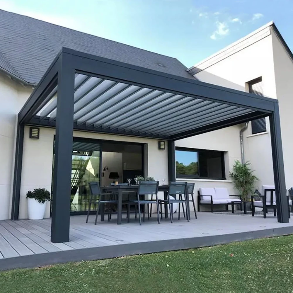 Outdoor Gazebo Tent Pergolas Bioclimatique Aluminium Waterproof Pergola Rainproof Aluminum Louver Patio Garden Outdoor Furniture