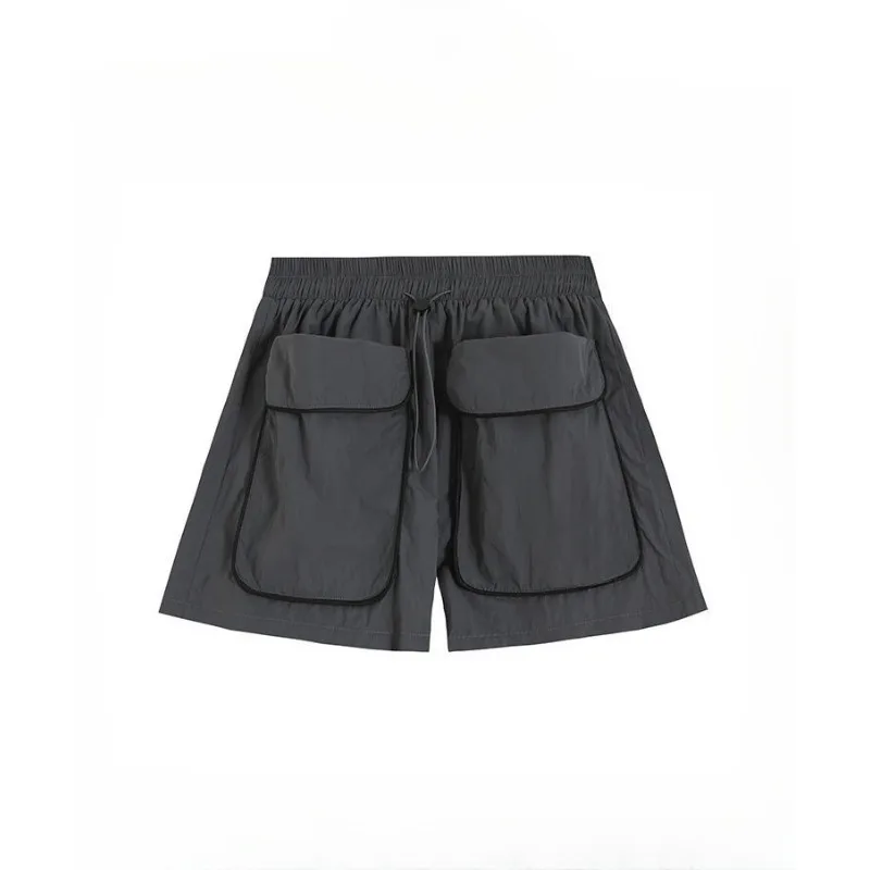 Quick-drying Tooling Shorts Women's Summer New Loose and Thin Big Pockets Casual High-waisted A-word Wide-leg Hot Pants Shorts