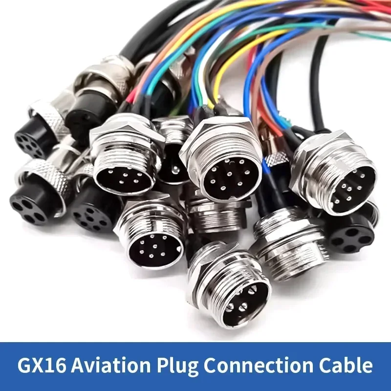 GX16 Male Female Connection Wire Industrial Grade 2 3 5 6 7 8 9 10Pin Aviation Plug Socket Connector Extension Line 20-300CM