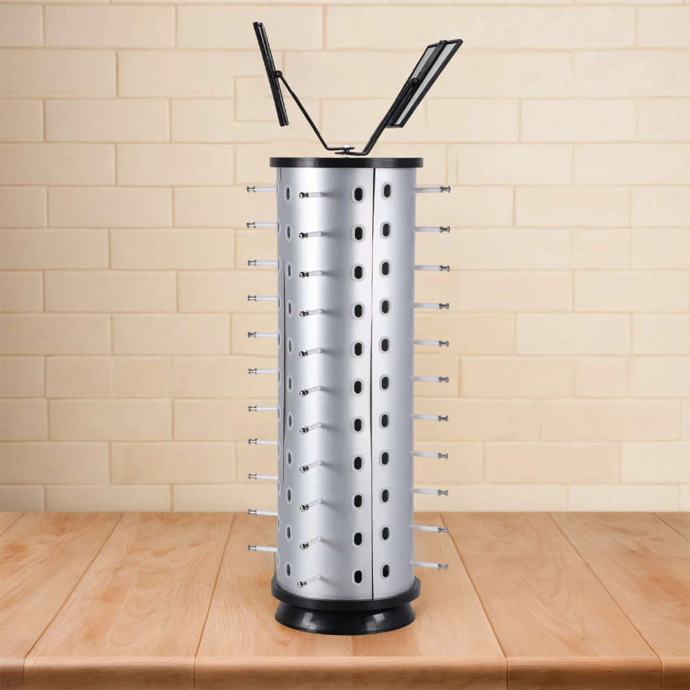 

360 Rotating 44 Pairs Sunglasses Eyewear Holder with Mirror Eyewear Collection Sunglasses Carousel Rack Sunglasses Display Stand