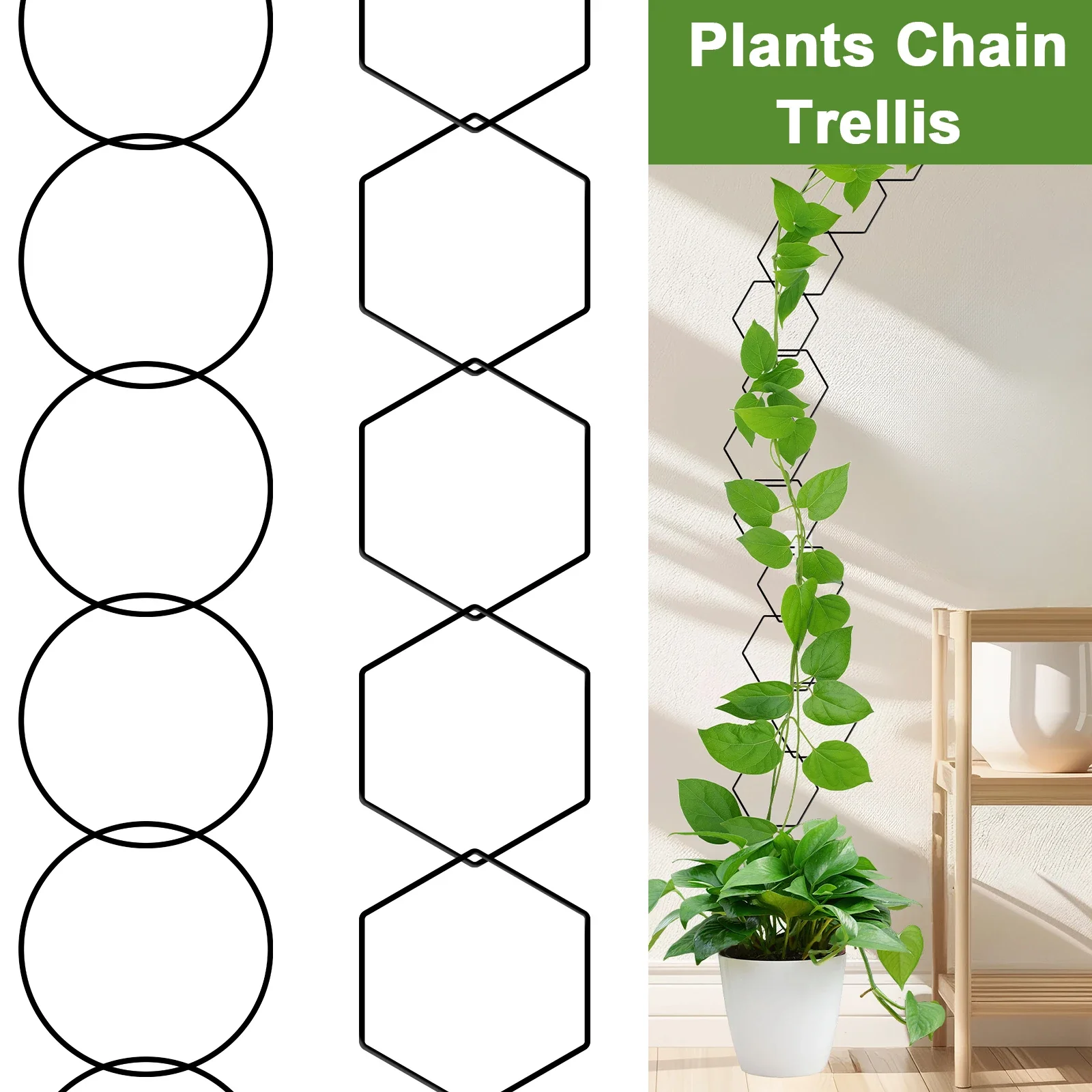 

Chain Trellis Waterproof Wall Trellis Decorative Gardening Chain Trellis Support Hanging Chain Trellis with Wall Hook for Pothos