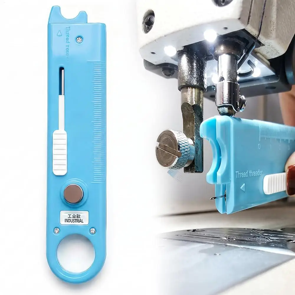 4 In 1 Sewing Machine Threader Tool Automatic Needle Threader with Built In Ruler Magnifier Magnetic Sewing Guide for Quilting